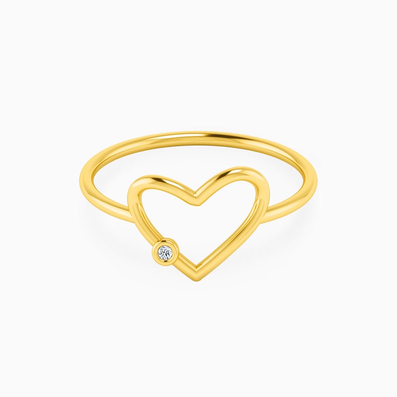 Miss L' by L'azurde Heart Diamonds Ring in 18K Gold - Image 1